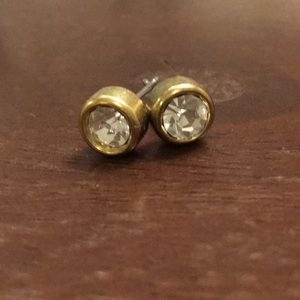 💎SALE💎 round crystal  gold studs